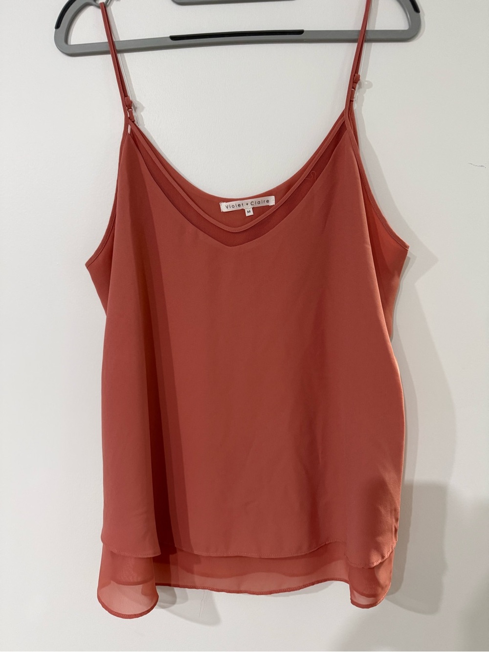 Violet & Claire Deep Peach Layered Chiffon Camisole
